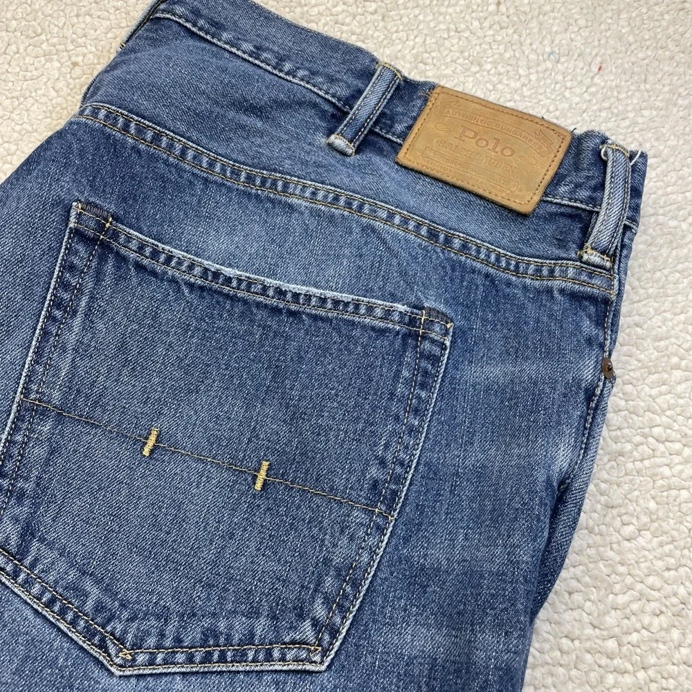 Polo Ralph Lauren Jeans Mens 44x30 Blue Straight Leg Classic Denim RL Embroidery